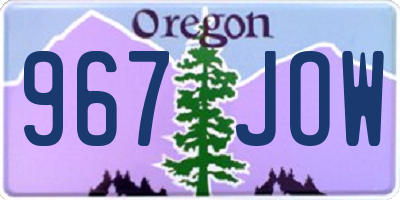 OR license plate 967JOW