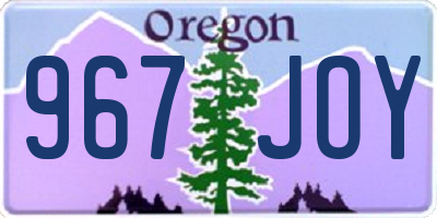 OR license plate 967JOY