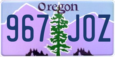 OR license plate 967JOZ