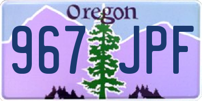 OR license plate 967JPF