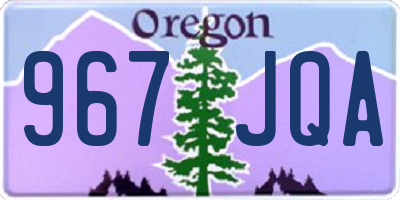 OR license plate 967JQA