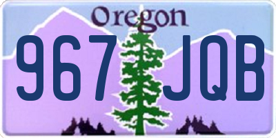 OR license plate 967JQB
