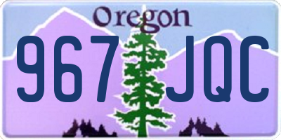 OR license plate 967JQC