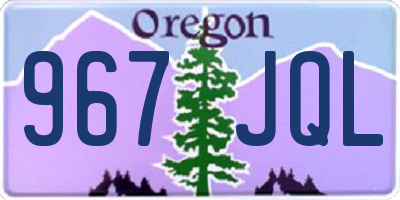 OR license plate 967JQL