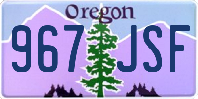 OR license plate 967JSF
