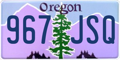 OR license plate 967JSQ