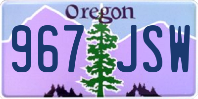 OR license plate 967JSW