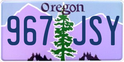 OR license plate 967JSY