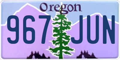 OR license plate 967JUN