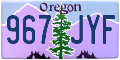 OR license plate 967JYF