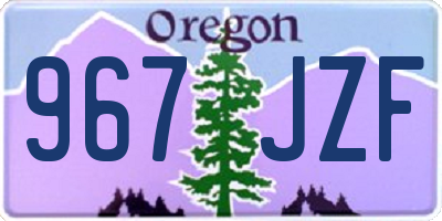 OR license plate 967JZF