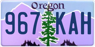 OR license plate 967KAH