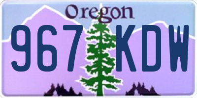 OR license plate 967KDW
