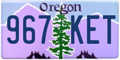 OR license plate 967KET