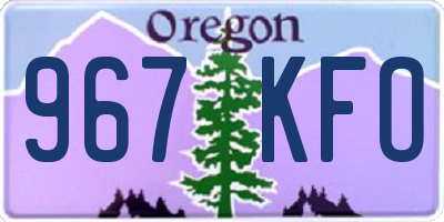 OR license plate 967KFO