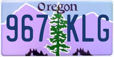 OR license plate 967KLG