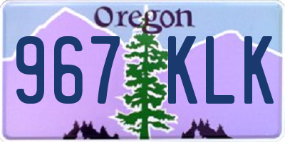 OR license plate 967KLK
