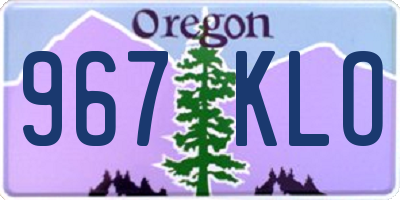OR license plate 967KLO