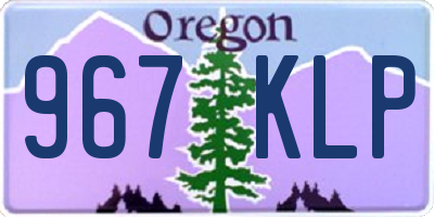 OR license plate 967KLP