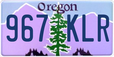 OR license plate 967KLR