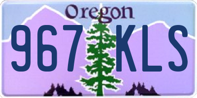 OR license plate 967KLS