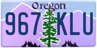OR license plate 967KLU