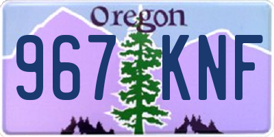 OR license plate 967KNF