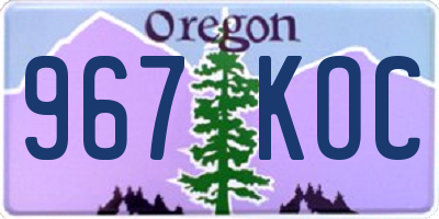 OR license plate 967KOC