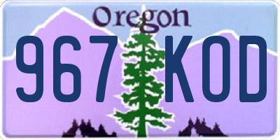 OR license plate 967KOD