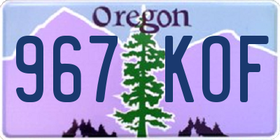 OR license plate 967KOF