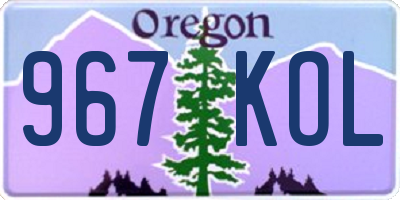 OR license plate 967KOL
