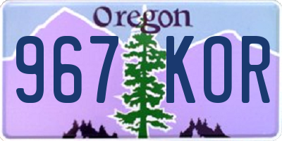 OR license plate 967KOR