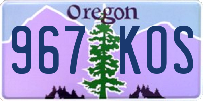 OR license plate 967KOS
