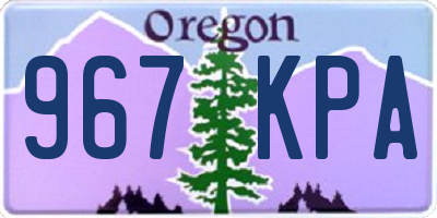 OR license plate 967KPA