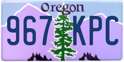 OR license plate 967KPC