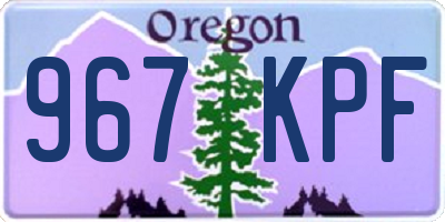 OR license plate 967KPF