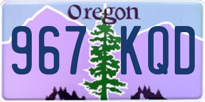 OR license plate 967KQD