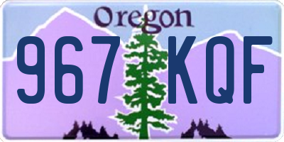 OR license plate 967KQF