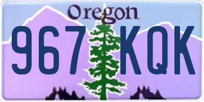 OR license plate 967KQK