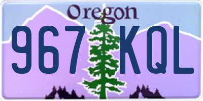 OR license plate 967KQL