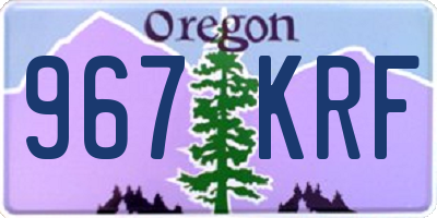 OR license plate 967KRF