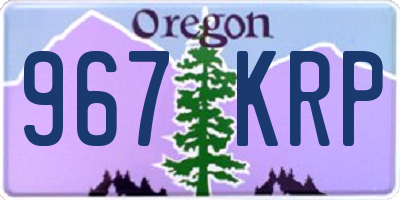 OR license plate 967KRP