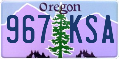 OR license plate 967KSA