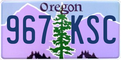 OR license plate 967KSC