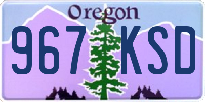 OR license plate 967KSD