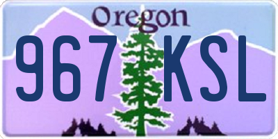 OR license plate 967KSL