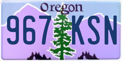 OR license plate 967KSN