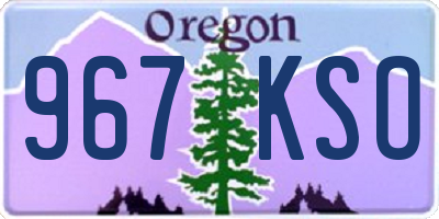 OR license plate 967KSO