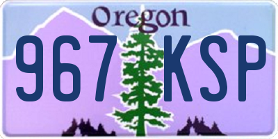 OR license plate 967KSP