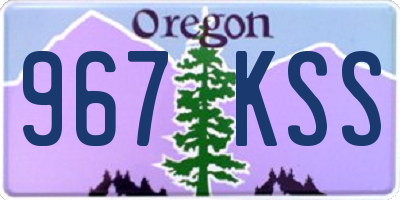 OR license plate 967KSS